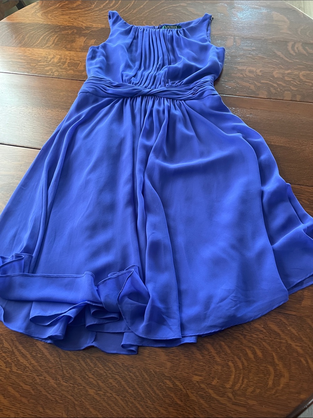 Lauren Ralph Lauren Periwinkle Blue Sleeveless Chiffon Dress